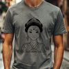 Young Female Royal Character SVG Art A royalty-inspired illustration of a young female character with royal attire.