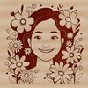 A high-resolution digital illustration of a woman surrounded by floral elements.