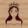 A young girl dressed in royal attire, suitable for vector graphics and cutting machine designs.