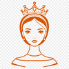 A vector graphic design featuring a stylized girl in royal attire.
