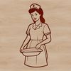 Simple Vector Illustration of a Nurse Simple line art design of a woman working as a healthcare professional.