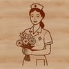 Beautiful Female Nursing Silhouette A female nurse in a uniform, designed as a vector art illustration.