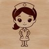 Female nurse in professional attire, designed as a vector art image for graphic design and crafting purposes.