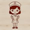 Woman in Nursing Uniform SVG Design Vector illustration of a woman wearing nursing scrubs.