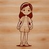 A young female character made from vector shapes, suitable for digital crafting or design projects.