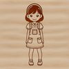 Young Female Vector Graphic Design A young female figure designed as vector art, suitable for commercial or personal projects using various design software.