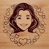 Free Woman Silhouette Clip Art for Various Uses A female silhouette with intricate love heart details, suitable for various applications.