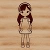 A young female figure with simple lines and shapes, suitable for vector art designs.