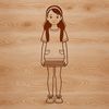 A line art representation of a girl in a minimalist style.