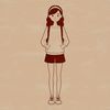 Free Female Character Illustration A young female character created as vector art for various digital applications.