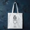Illustration of a young girl in a colorful style, suitable for vector art designs.
