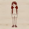 Young female character depicted in a minimalist vector design.