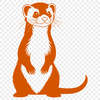 Cute Ferret Silhouette for Commercial Use A small, domesticated mammal with a slender body and long neck, typically kept as a pet.