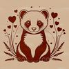 A vector illustration of a domesticated ferret in a relaxed pose.