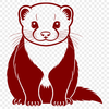 Free Ferret Clip Art Illustration A high-quality digital illustration of a ferret.
