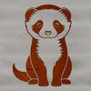 Domestic Ferret Portrait SVG Close-up illustration of a domestic ferret animal.