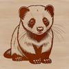 A small mammal with a long body and pointed snout, often kept as a household pet.