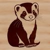 Ferret Face Illustration Close-up illustration of a domestic ferret's face, ideal for use in DIY projects and designs.