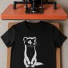 A simple illustration of a ferret in black outline, suitable for cutting machines or laser engraving.