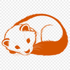 Ferret animal illustration in a sleeping pose.