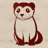Domestic Ferret SVG Design File A high-quality vector illustration of a domesticated ferret in a neutral pose.