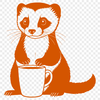 A simple vector illustration of a ferret in a cup.