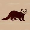 Whiskered Cutout Vector Design A ferret standing on its hind legs, depicted in simple vector lines.