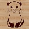 Adorable Ferret Illustration A simple illustration of a domesticated ferret with a playful expression.