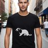 A detailed illustration of a ferret in a simple silhouette style.