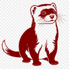 A digital illustration of a cute ferret animal.