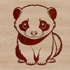 Cuddly Mammalian Friend Vector Art A vector illustration of a small mammalian pet with a slender body and long neck.