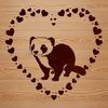 Cute Ferret Silhouette with Heart Accents Ferret animal illustration with heart accents, suitable for personal or commercial use.