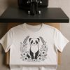 Ferret animal vector silhouette in floral pattern