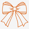 Beautiful Curved Decorative Bow A decorative bow made up of flowing curves and loops, ideal for crafting, design, or printing projects.