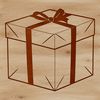 Simple Clip Art Box Illustration A 2D illustration of a gift box in a simple design.