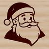 Illustrative vector design of Father Christmas in festive attire.