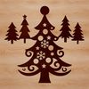 A minimalist Christmas tree illustration designed in vector format.