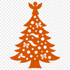 A simple vector graphic representation of a festive holiday Christmas tree design.