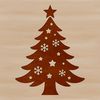 An SVG design of a festive holiday tree with branches and foliage.