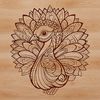 Colorful Ornate Turkey Design A colorful illustration of a farm animal, designed with intricate details and ornate patterns.