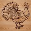 Beautiful Turkey Clip Art A detailed illustration of a domesticated turkey, commonly raised on farms.