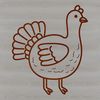 Christmas Turkey Line Drawing Image A simple line drawing illustration of a turkey, suitable for vector design.