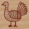 Beautiful Turkey Design SVG File A single illustration of a farm-raised turkey with feathers and beak.