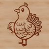 Farm-Themed Turkey Graphics A simple illustration of a domesticated turkey, suitable for use in farm-themed designs or holiday graphics.