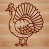 Colorful Turkey Clip Art Design A detailed illustration of a turkey in various poses and positions, suitable for design and crafting projects.
