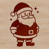A digital vector illustration of a jolly Santa Claus character in traditional Christmas attire.
