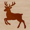 A stylized illustration of a reindeer in profile, suitable for vector art and cutting machine designs.