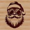 Father Christmas with Cool Goggles A cartoon illustration of Father Christmas wearing sunglasses, suitable for vector art designs.