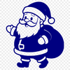 An SVG silhouette of Santa Claus against a white background.