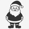 A digital illustration of Father Christmas in silhouette form, suitable for commercial or personal use.